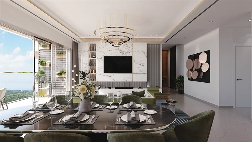 Signature Global Sarvam — Living and dining